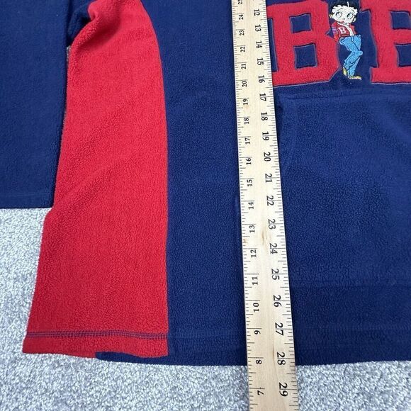 Vintage 2002 Betty Boop Quarter Zip Fleece Hoodie Womens XL (28x27) Pullover - Picture 3 of 7